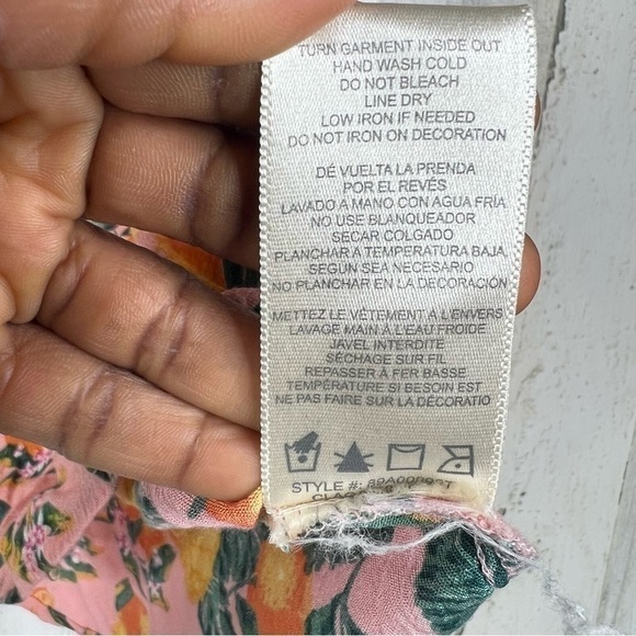 C&C California Blouse Size Large Short Sleeves Button Up Shirt Tropical Vacation - Picture 7 of 11